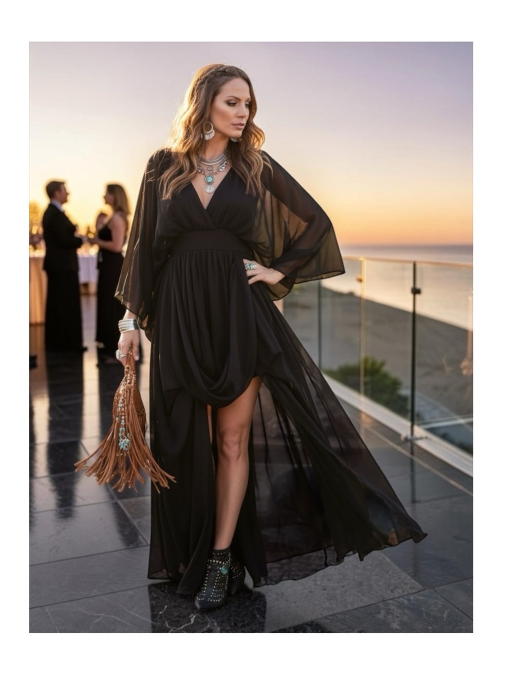 new Lotus Threads ❤︎︎ Lace Romper Overlay Gown Cocktail Maxi Dress ❤︎︎ Edgy Chic - Picture 16 of 17